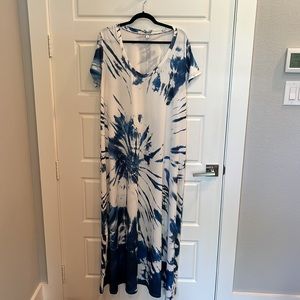 Blue Tie Dye Maxi Dress